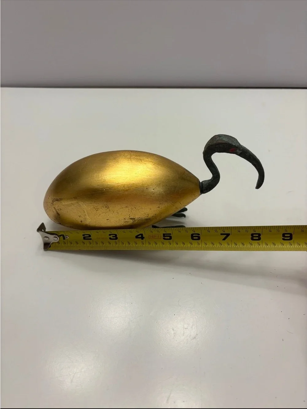 Copper  sacred ibis sculpture, a traditional symbol of the Egyptian god Thoth